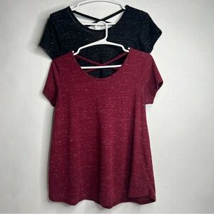 So Women’s Small Tops Open Back Details lot‎ Black Burgundy Heather Criss cross